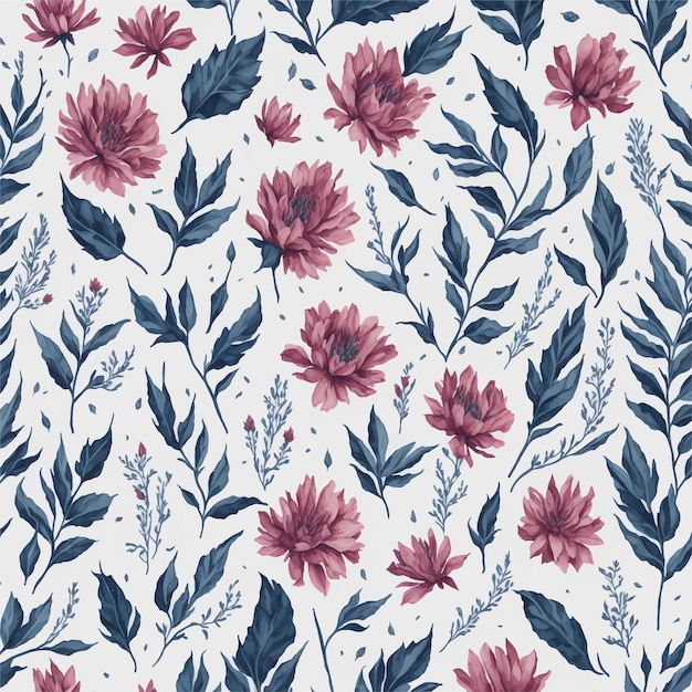 floral pattern with pink flowers and leaves