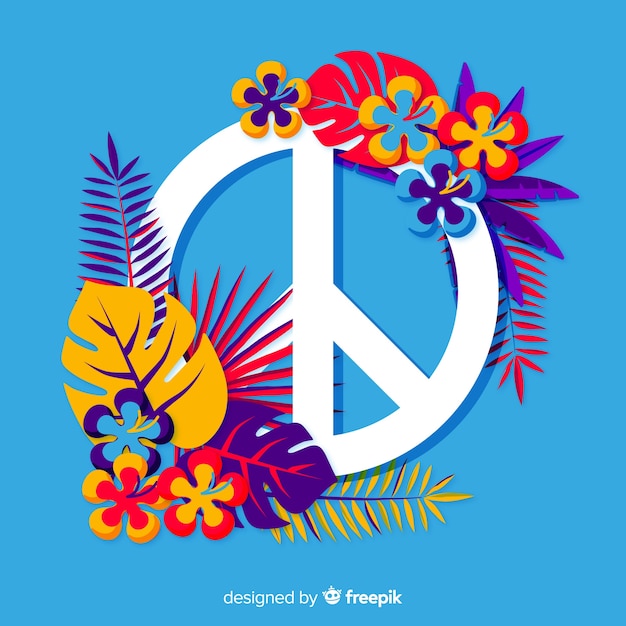 Floral peace sign