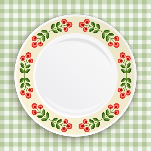 Vector floral plate design