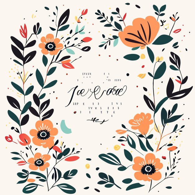 floral quote template vector setillustrationhanddrawn vector illustration flat