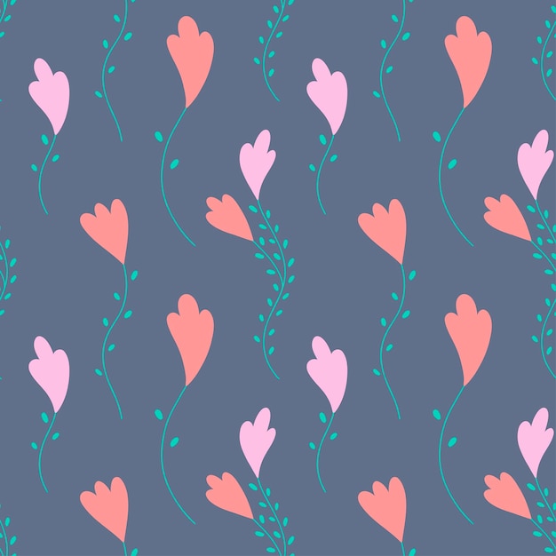 Floral retro seamless pattern Vector background