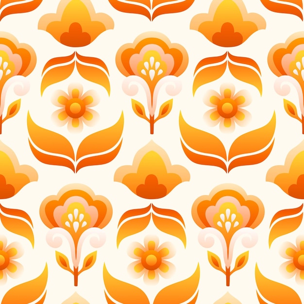 Floral Retro Vector Seamless Pattern