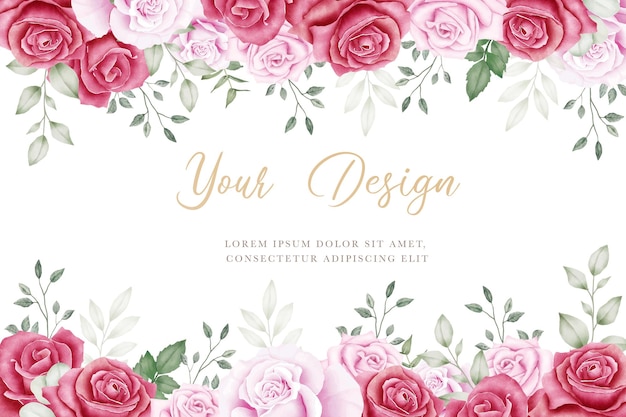 Vector floral roses background watercolor