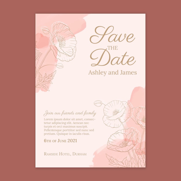 Floral  save the date card