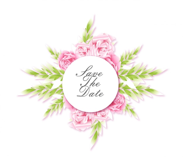 Floral save the date template