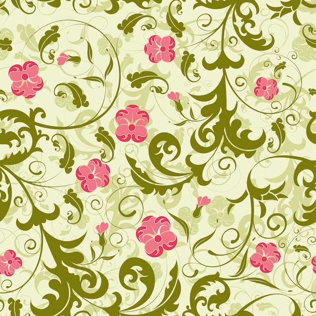 Floral seamless background with bud, element for design, vector illustration