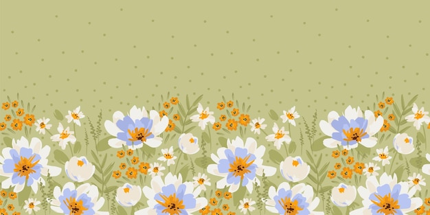 Vector floral seamless border vector design for paper cover fabric interior decor and other