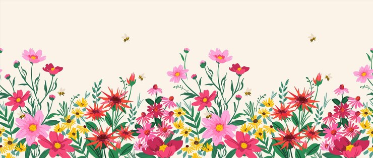 Vector floral seamless border vector design for paper cover fabric interior decor and other