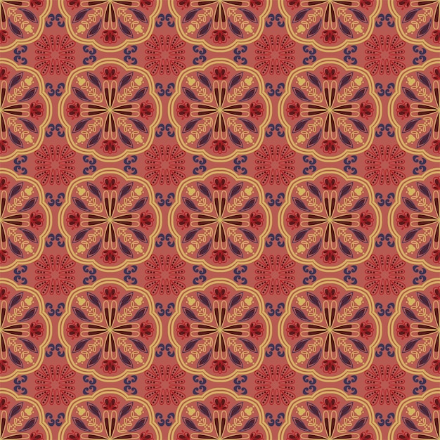 Floral Seamless Pattern Background Garden Nature Damask Aboriginal Ornament Art