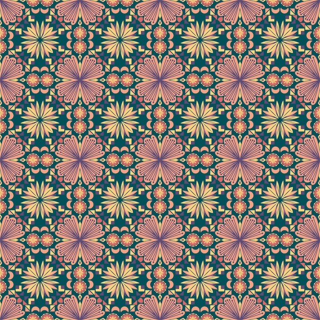 Floral Seamless Pattern Background Garden Nature Damask Aboriginal Ornament Art