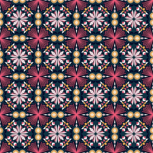 Floral Seamless Pattern Background Garden Nature Damask Aboriginal Ornament Art