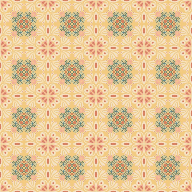 Floral Seamless Pattern Background Garden Nature Damask Aboriginal Ornament Art