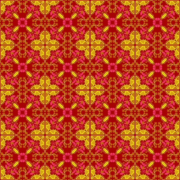 Floral Seamless Pattern Background Garden Nature Damask Aboriginal Ornament Art