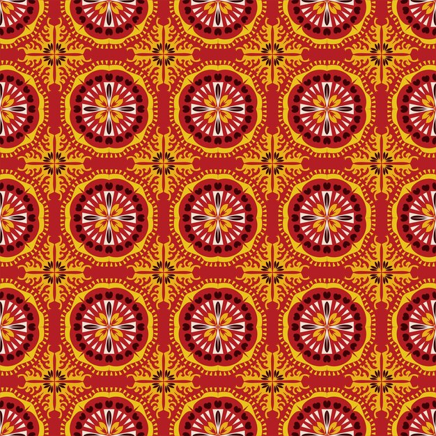 Vector floral seamless pattern background garden nature damask aboriginal ornament art