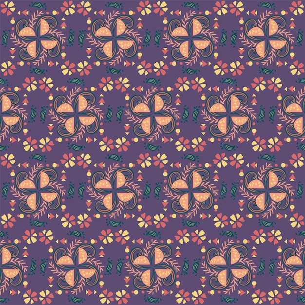 Floral Seamless Pattern Background Garden Nature Damask Aboriginal Ornament Art