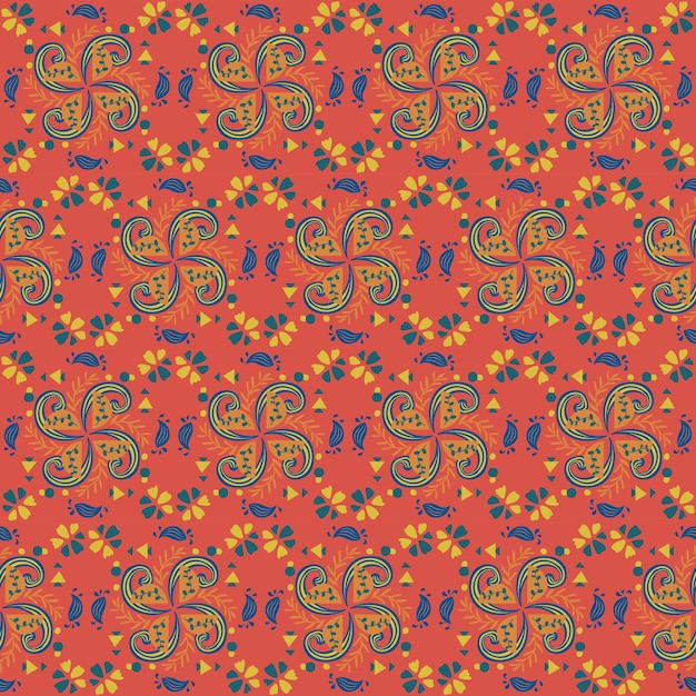 Бесшовный Цветочный Узор Фон Сад Природа Дамасской Орнамент Искусства Аборигенов