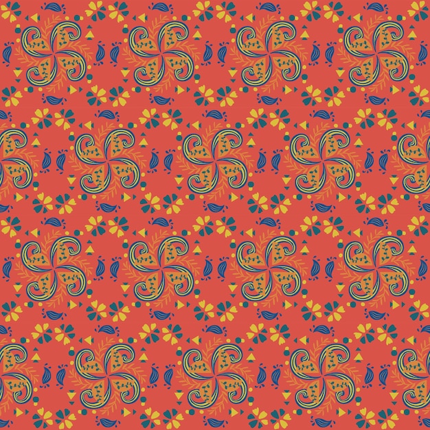 Floral Seamless Pattern Background Garden Nature Damask Aboriginal Ornament Art