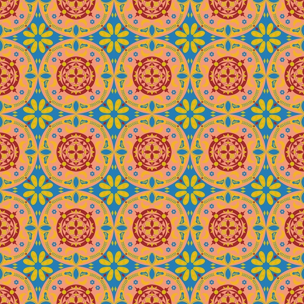 Floral Seamless Pattern Background Garden Nature Damask Aboriginal Ornament Art