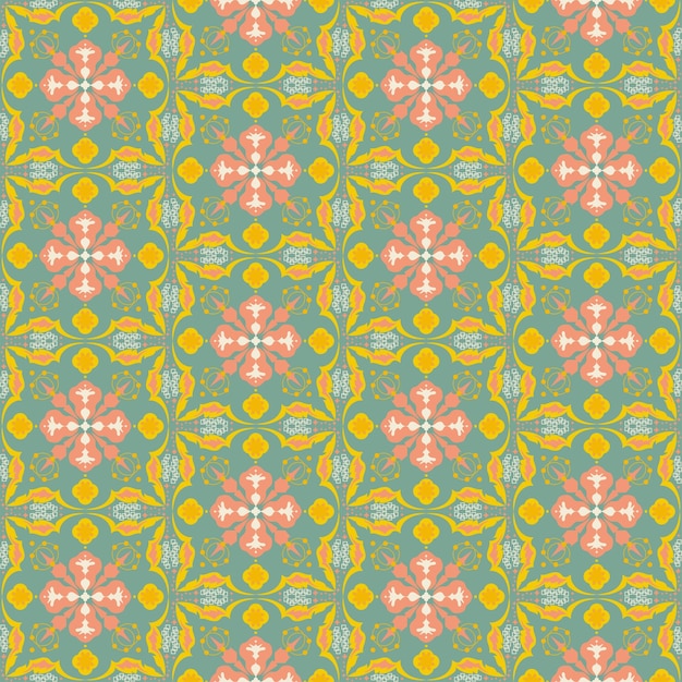 Floral seamless pattern background garden nature damask aboriginal ornament art