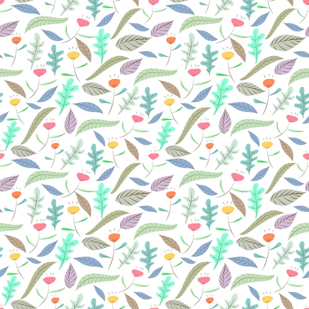 Vector floral seamless pattern background.