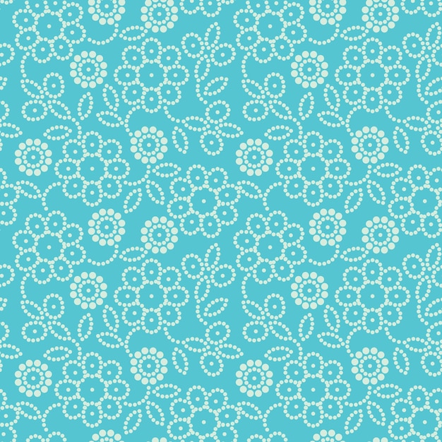 Floral seamless pattern in blue