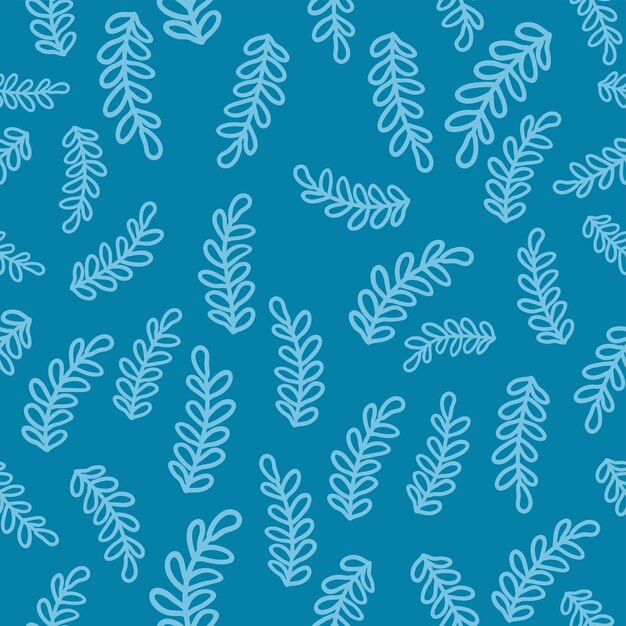 Floral seamless pattern Branch with leaves ornamental texture Flourish nature summer garden textured background