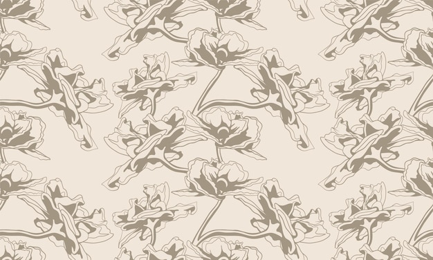 Floral seamless pattern design for fabric or wallpaper print Flower vector textile decoration Nature background