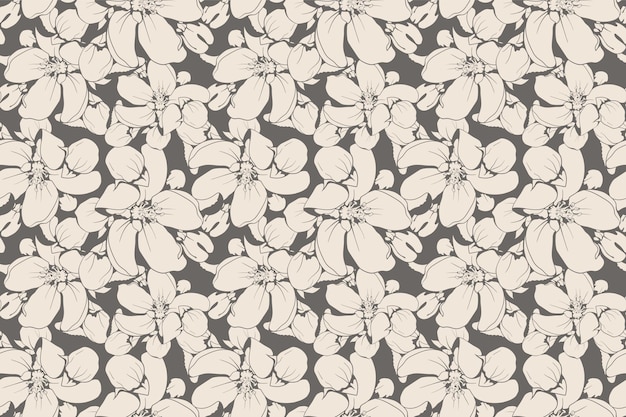 Floral seamless pattern design for fabric or wallpaper print Flower vector textile decoration Nature background