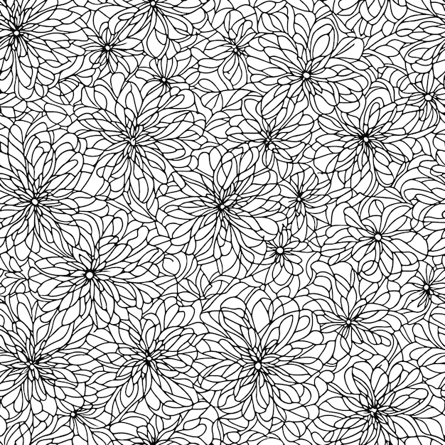 花のシームレスパターン 斜めの花のライン パターン背景 ライン パターン ベクトル イラスト
