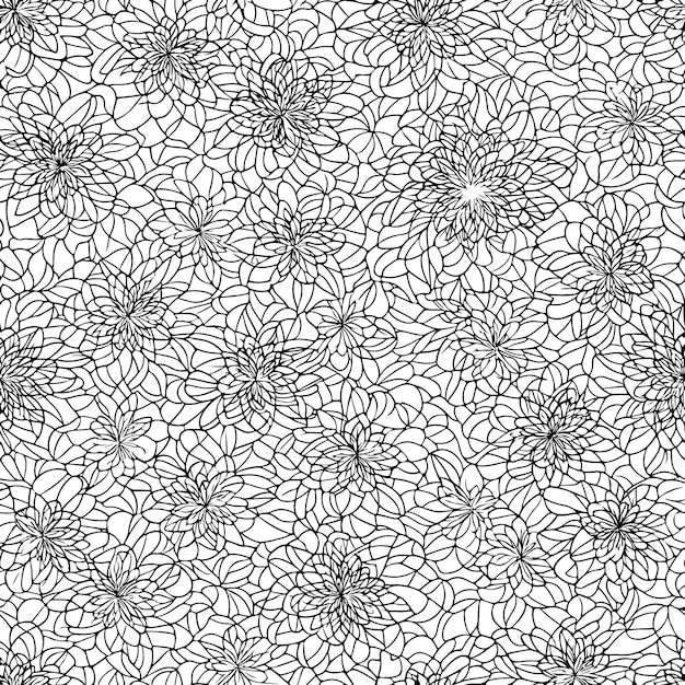 꽃 원활한 패턴 대각선 꽃 라인 패턴 배경 라인 패턴 벡터 일러스트 레이 션