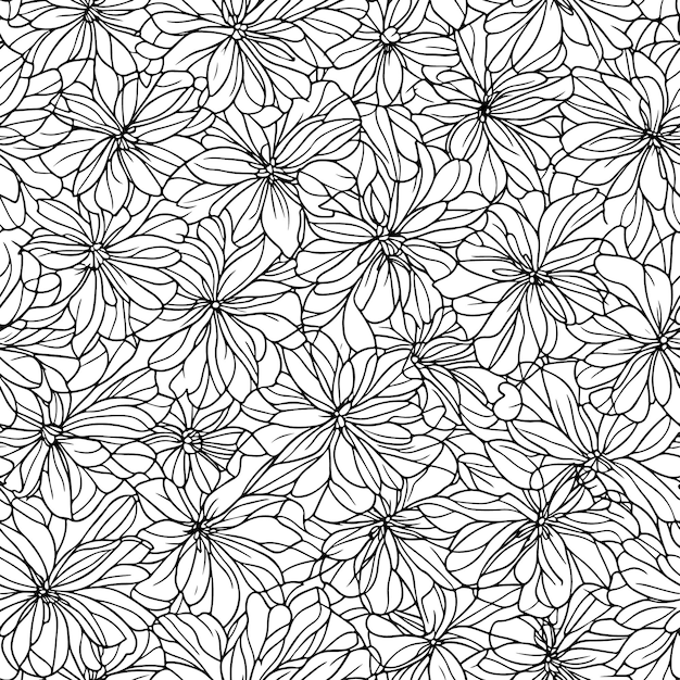 Motivo floreale senza soluzione di continuità linee di fiore diagonale motivo di sfondo modello di linea illustrazione vettoriale