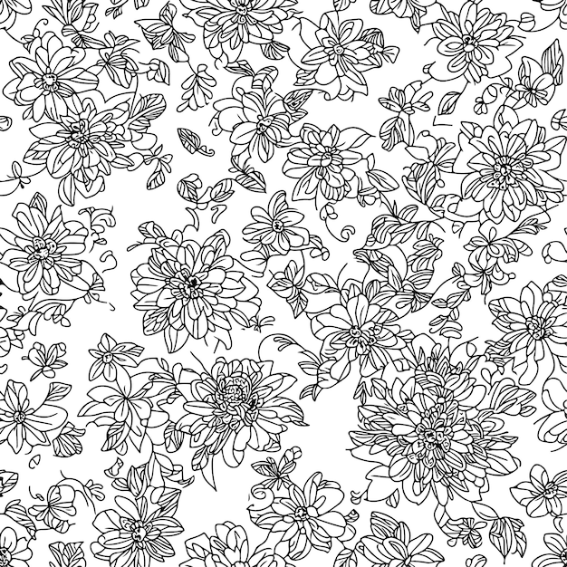 Floral seamless pattern Diagonal flower lines pattern background Line pattern Vector illustration