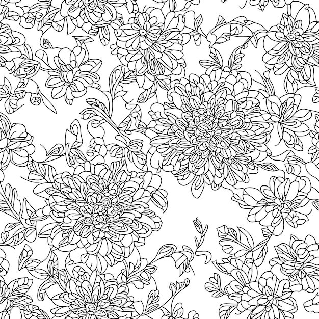 Floral seamless pattern Diagonal flower lines pattern background Line pattern Vector illustration