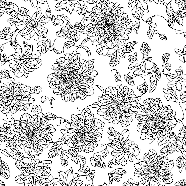 Vector floral seamless pattern diagonal flower lines pattern background line pattern vector illustration