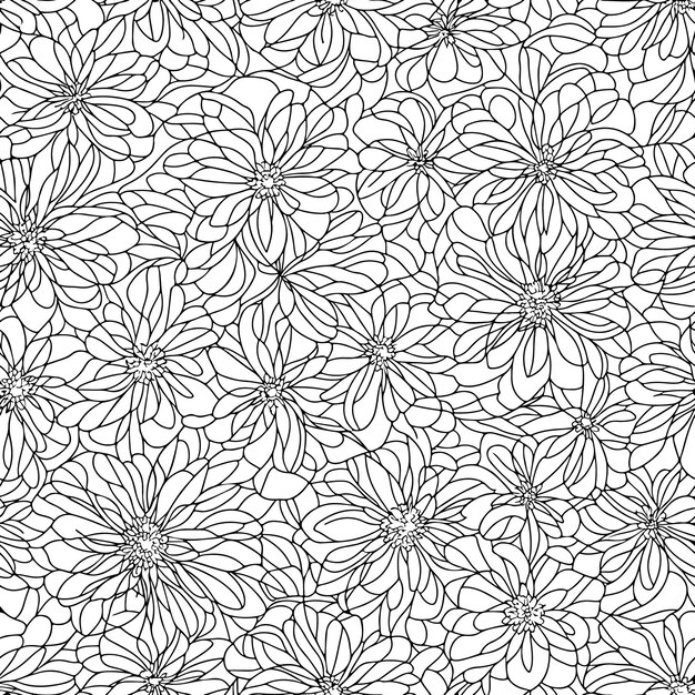 Vector floral seamless pattern diagonal flower lines pattern background line pattern vector illustration