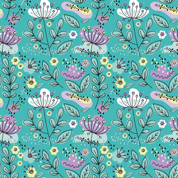 Floral seamless pattern flowers Ready for textile