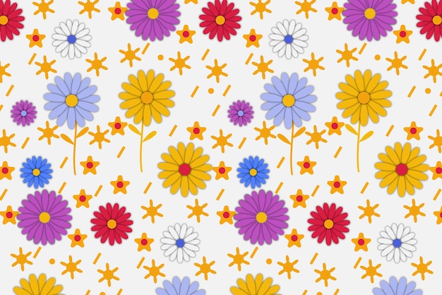 Floral seamless pattern Hand drawn illustrations Vector background