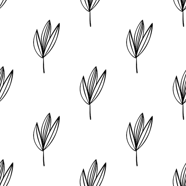 Floral seamless pattern. Isolated on white background. Vector stock illustration.