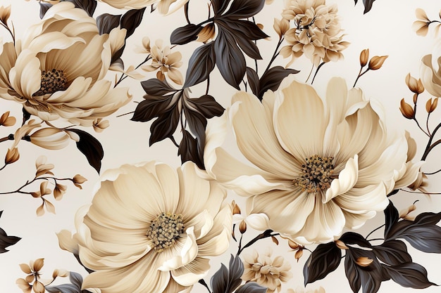 Vector floral seamless pattern a mesmerizing fusion of nature's most delicate elements delicate blossoms