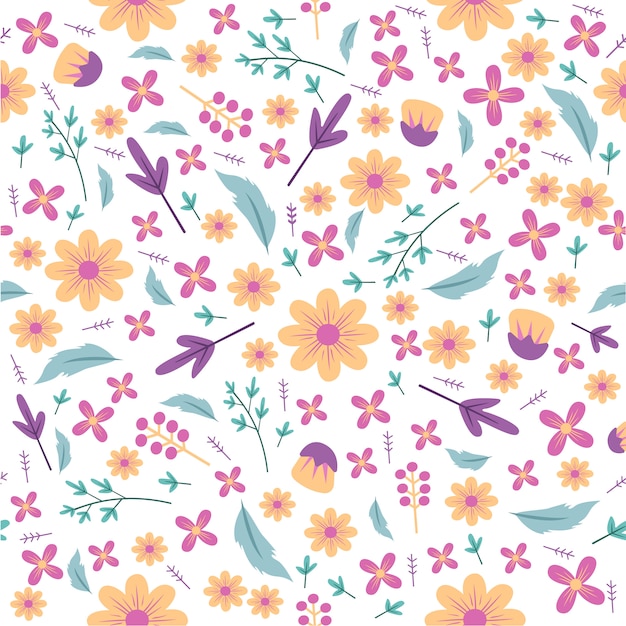 Floral seamless pattern, nature leaf background