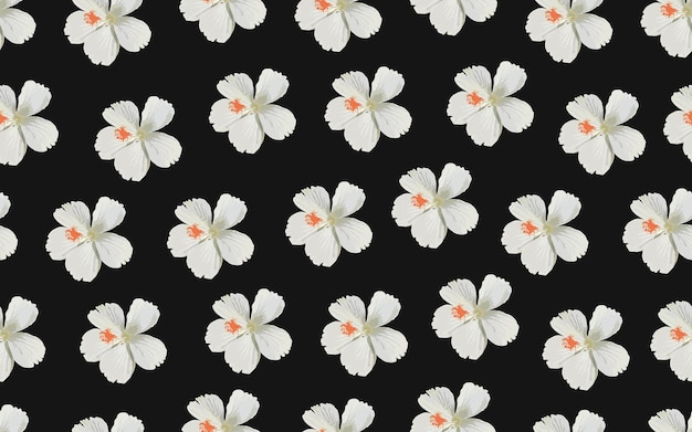 Floral seamless pattern shoeblackplant flower vector pattern texture design ornamental decorative