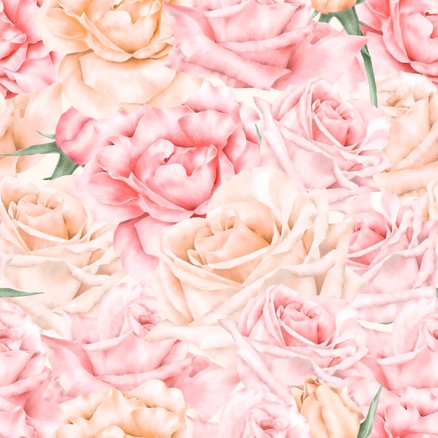 Vector floral seamless pattern template