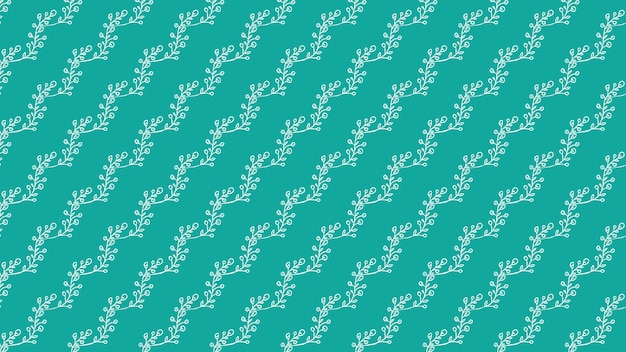 Vector floral seamless pattern on turquoise background.