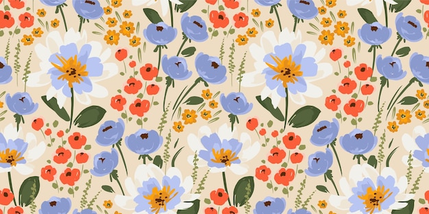 Vector floral seamless pattern vector design for paper cover fabric interior decor and other