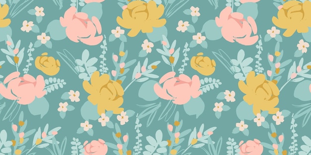 Vector floral seamless pattern vector design for paper cover fabric interior decor and other