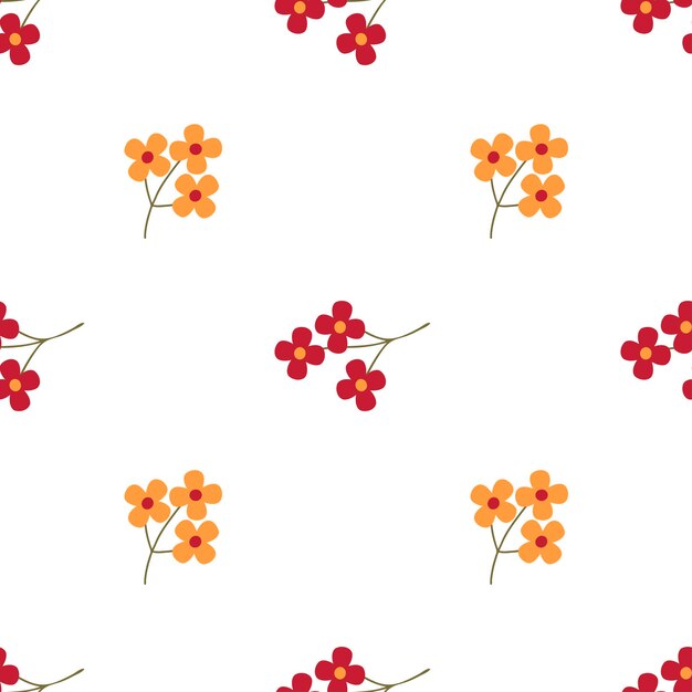 Vector floral seamless pattern vector illustration with flowers for fabric textile background wallpaper