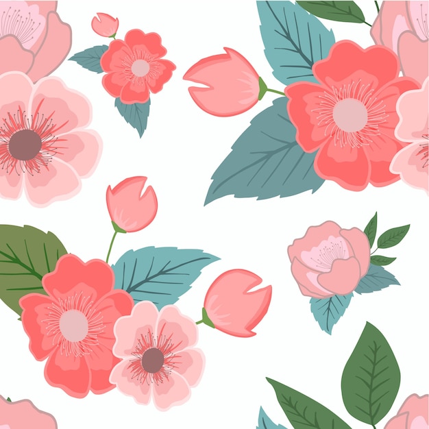 Vector floral seamless pattern wallpaper