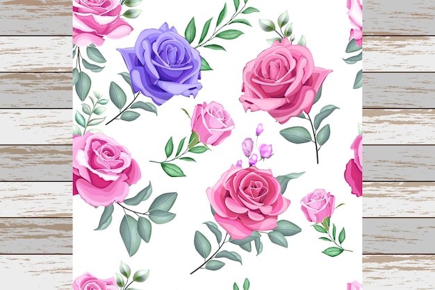 Floral Seamless Pattern with Beautiful Flowers