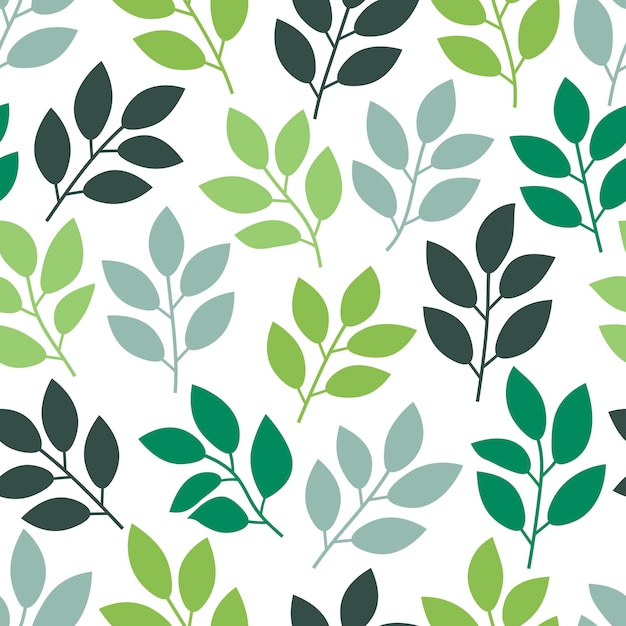 Floral seamless pattern with branches and leaves.