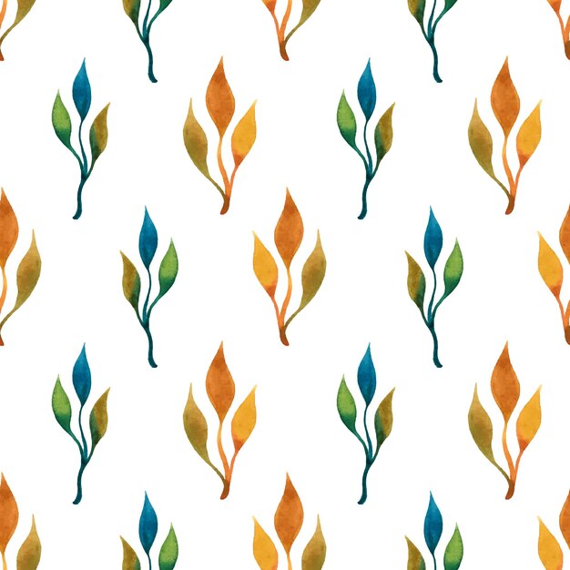 Floral seamless pattern with branches